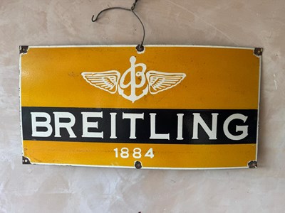 Lot 193 - BREITLING 1884 ENAMEL SIGN 24" X 12"