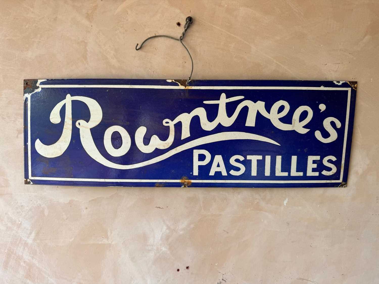 Lot 211 - ROWNTREE'S PASTILLES ENAMEL SIGN 30" X 10"