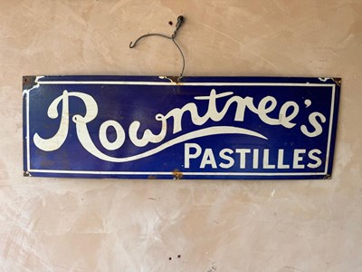 Lot 211 - ROWNTREE'S PASTILLES ENAMEL SIGN 30" X 10"