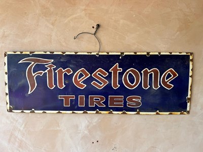 Lot 227 - FIRESTONE TIRES ENAMEL SIGN 36" X 12"