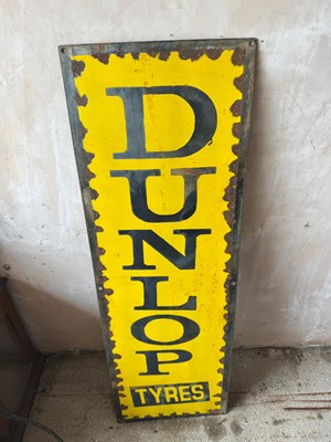 Lot 239 - DUNLOP TYRES ENAMEL SIGN 36" X 12"