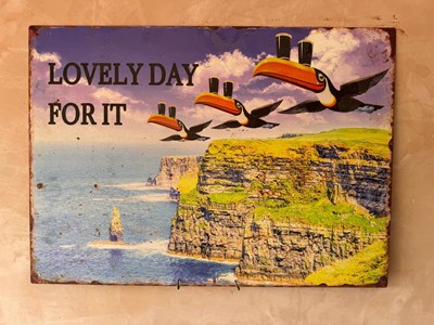 Lot 357 - GUINNESS LOVELY DAY FOR IT SIGN 28" X 20"