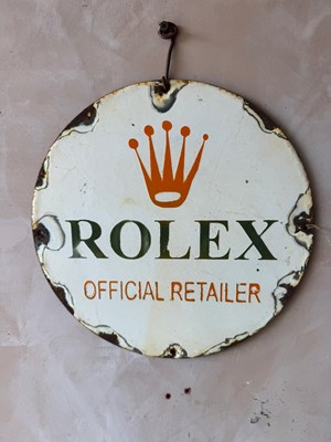 Lot 437 - ROLEX ENAMEL SIGN 12" DIA