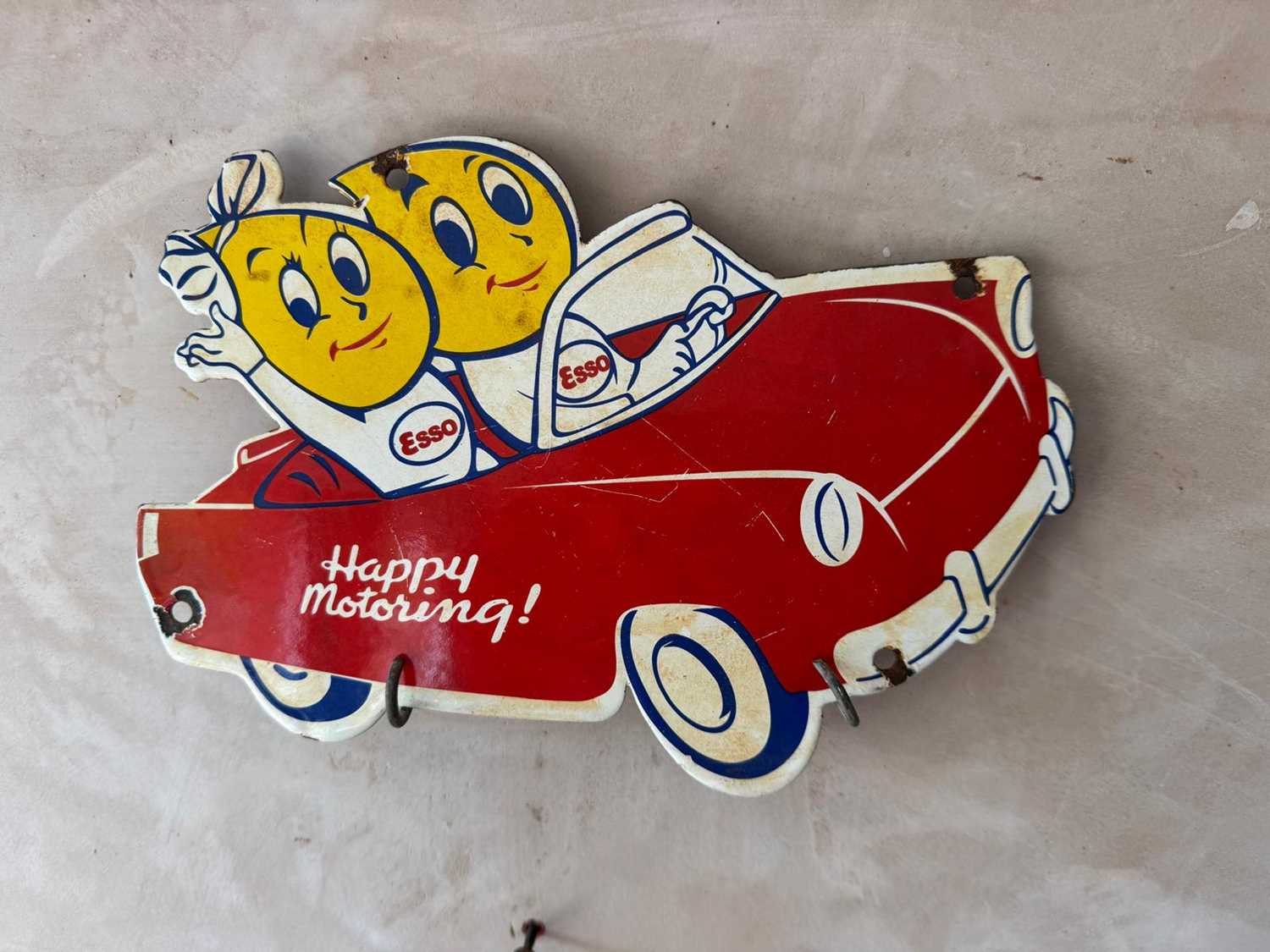 Lot 473 - MR & MRS DRIP HAPPY MOTORING ENAMEL SIGN 10" X 7"