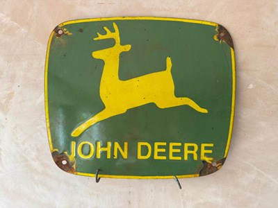 Lot 487 - JOHN DEERE ENAMEL SIGN 11" X 9.5"