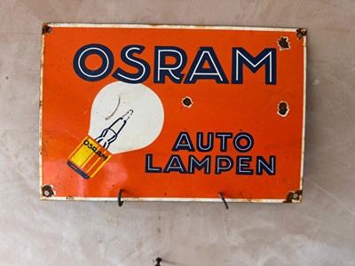 Lot 491 - OSRAM AUTO LAMPEN ENAMEL SIGN 12" X 8"