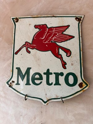 Lot 499 - METRO ENAMEL SIGN 12" X 10"