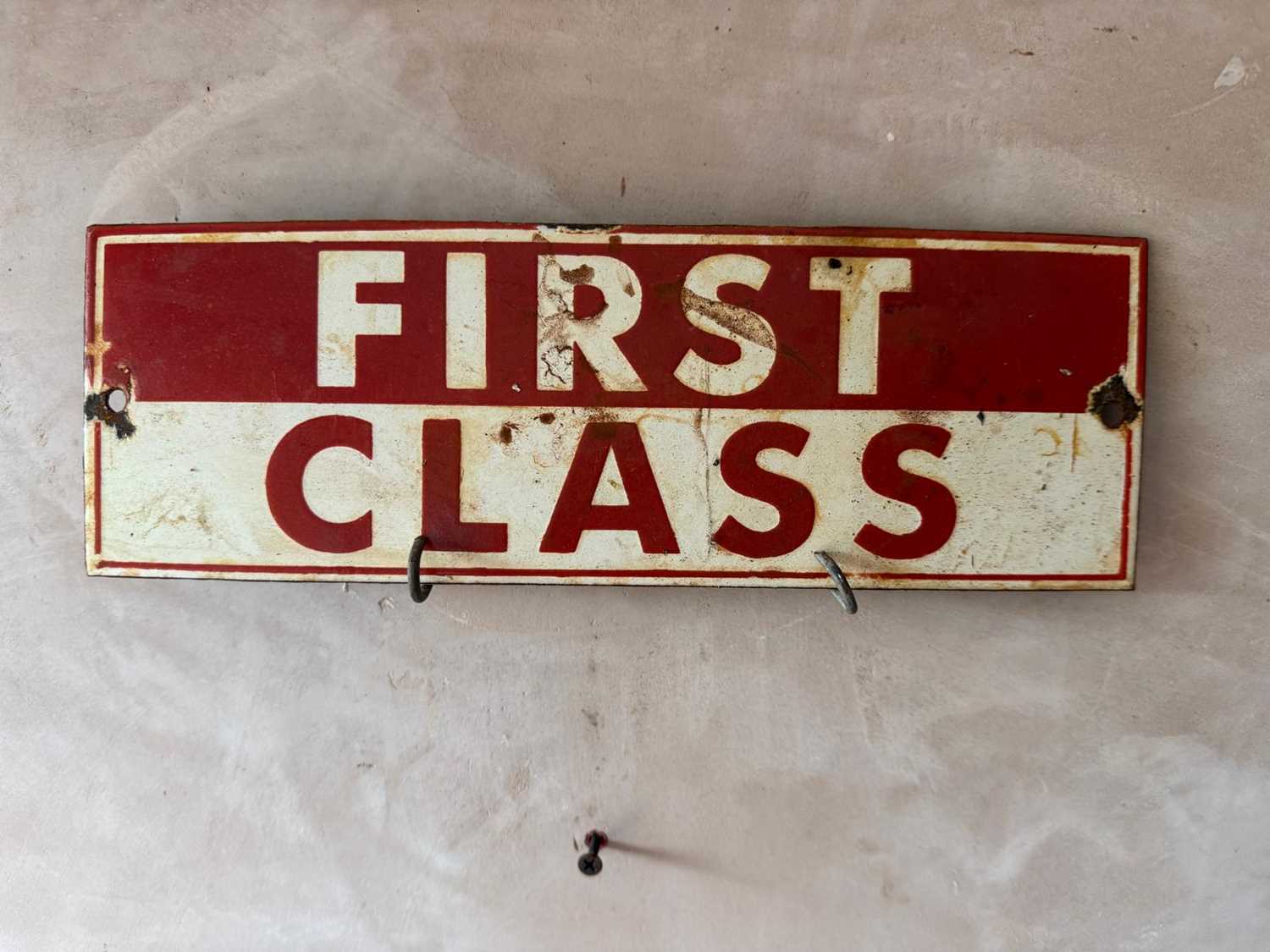 Lot 783 - FIRST CLASS ENAMEL SIGN 12