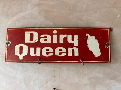 Lot 523 - DAIRY QUEEN ENAMEL SIGN 12" X 4"