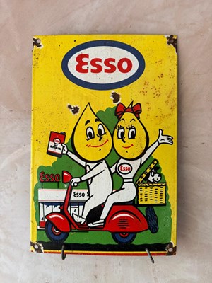 Lot 611 - ESSO MR & MRS DRIP ENAMEL SIGN 12" X 8"