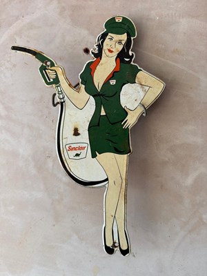 Lot 613 - SINCLAIR LADY ENAMEL SIGN 13" X 7"