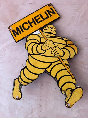 Lot 621 - MICHELIN MAN ENAMEL SIGN 11" X 9"