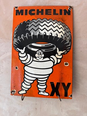 Lot 639 - MICHELIN MAN XY ENAMEL SIGN 12" X 8"