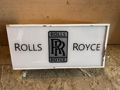 Lot 705 - ROLLS ROYCE LIGHT UP SIGN 24" X 12"
