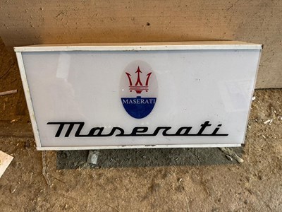 Lot 735 - MASERATI LIGHT UP SIGN 24" X 12"