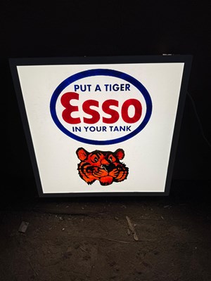 Lot 779 - ESSO PUT A TIGER IN YOUR TANK LIGHT UP SIGN 24" X 24"