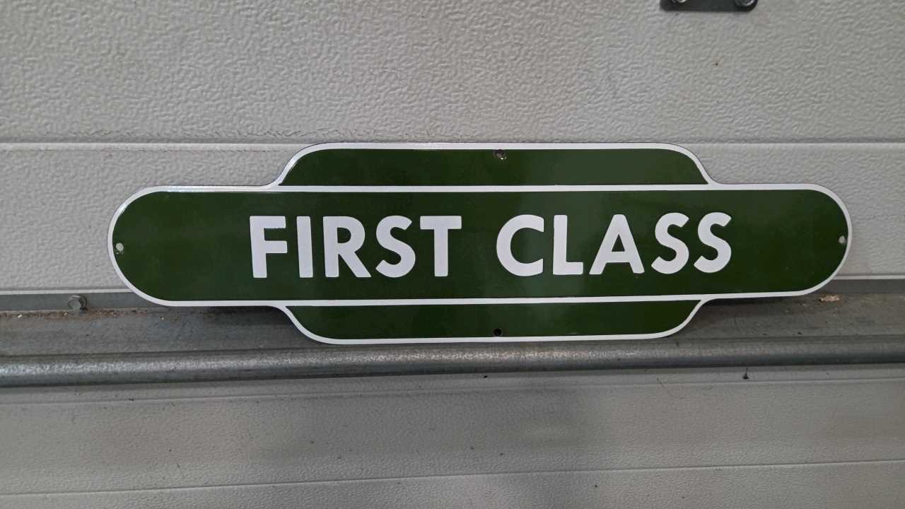 Lot 133 - BRITISH RAIL FIRST CLASS ENAMEL SIGN 23" X 6"