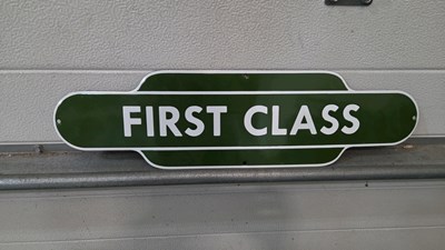 Lot 133 - BRITISH RAIL FIRST CLASS ENAMEL SIGN 23" X 6"