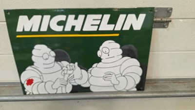 Lot 585 - MICHELIN FIRST AID ENAMEL SIGN 18" X 12"
