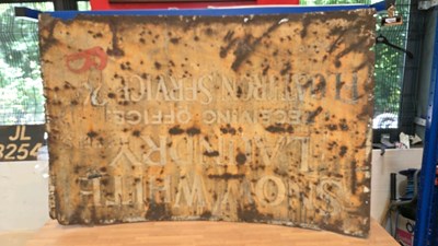Lot 127 - BP MOTOR SPIRIT ENAMEL SIGN 54" X 36"