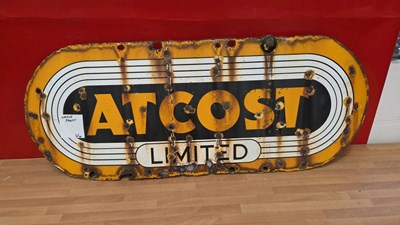 Lot 271 - ATCOST ENAMEL SIGN 29" X 12"