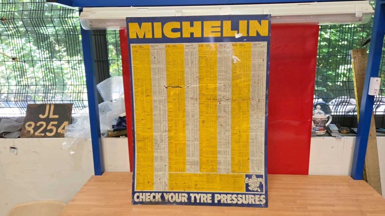 Lot 235 - MICHELIN TYRE PRESSURE SIGN