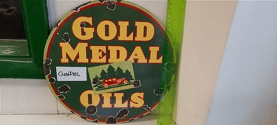 Lot 452 - ROUND GREEN OIL SIGN