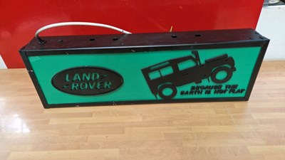 Lot 179 - LAND ROVER LIGHT UP SIGN 27" X 8"