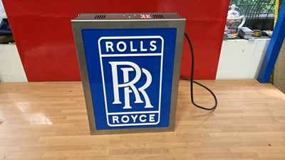 Lot 185 - ROLLS ROYCE , DOUBLE SIDED LIGHT UP SIGN 16" X 12"