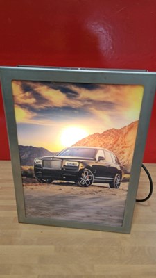 Lot 185 - ROLLS ROYCE , DOUBLE SIDED LIGHT UP SIGN 16" X 12"