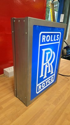 Lot 185 - ROLLS ROYCE , DOUBLE SIDED LIGHT UP SIGN 16" X 12"