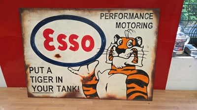 Lot 860 - ESSO TIGER IN YOUR TANK REPRO SIGN 28" X 20"
