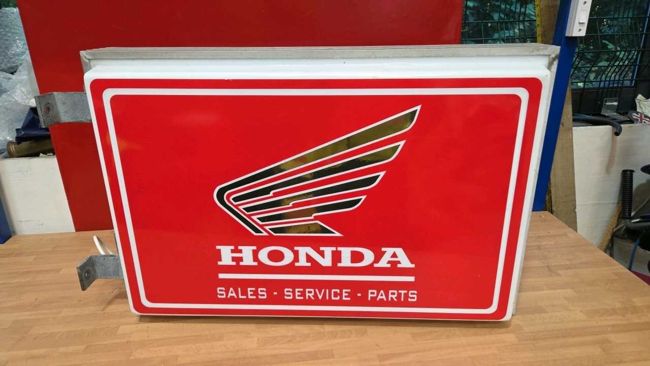 Lot 192 - HONDA SALES AND SERVICE , DOUBLE SIDED LIGHT UP SIGN 29" X 20"