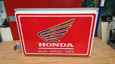 Lot 192 - HONDA SALES AND SERVICE , DOUBLE SIDED LIGHT UP SIGN 29" X 20"