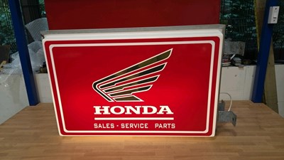 Lot 192 - HONDA SALES AND SERVICE , DOUBLE SIDED LIGHT UP SIGN 29" X 20"