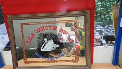 Lot 443 - WHITE SWAN PUB MIRROR 36" X 26"