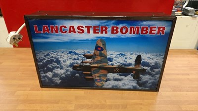 Lot 61 - LANCASTER BOMBER LIGHT UP SIGN 20" X 12"