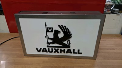 Lot 403 - VAUXHALL , DOUBLE SIDED LIGHT UP SIGN 20" X 12"