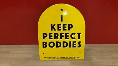 Lot 629 - BODDINGTONS ENAMEL SIGN 10.5" X 9"