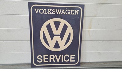 Lot 377 - WOODEN HAND PAINTED VOLKSWAGEN 24" X 20"
