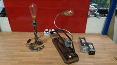 Lot 249 - 1 X FOOT PUMP LAMP & 1 X CHAIN LAMP