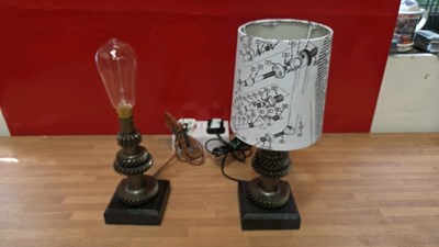 Lot 267 - 2 X GEAR SHAFT LAMPS