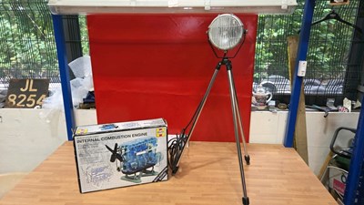 Lot 227 - TRIPOD LAMP & HAYNES NEW OLD STOCK MODEL ENGINE