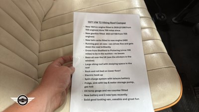 Lot 620 - 1971 VOLKSWAGEN MOTOR CARAVAN