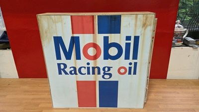 Lot 111 - MOBIL RACING OIL , DOUBLE SIDED SIGN 18" X 18"
