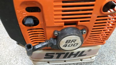 Lot 551 - STHIL FS400 STRIMMER WITH HARNESS & STHIL PROTECTIVE HELMET