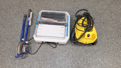 Lot 871 - KARCHER PRESSURE WASHER + MAC ALLISTER TILE CUTTING MACHINE & PIPE BENDER