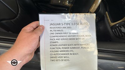 Lot 806 - 2002 JAGUAR S-TYPE V6 SE AUTO