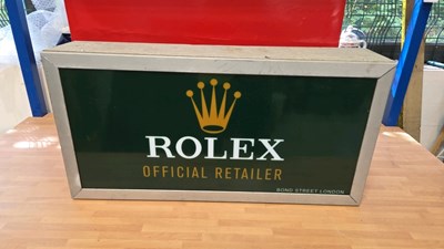 Lot 381 - ROLEX STYLE LIGHT UP SIGN 29" X 15"