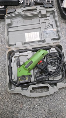 Lot 591 - SELECTION OF POWER TOOLS, SOCKET SET + DRILL BITS